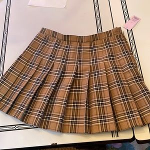 Brown Plaid Skirt